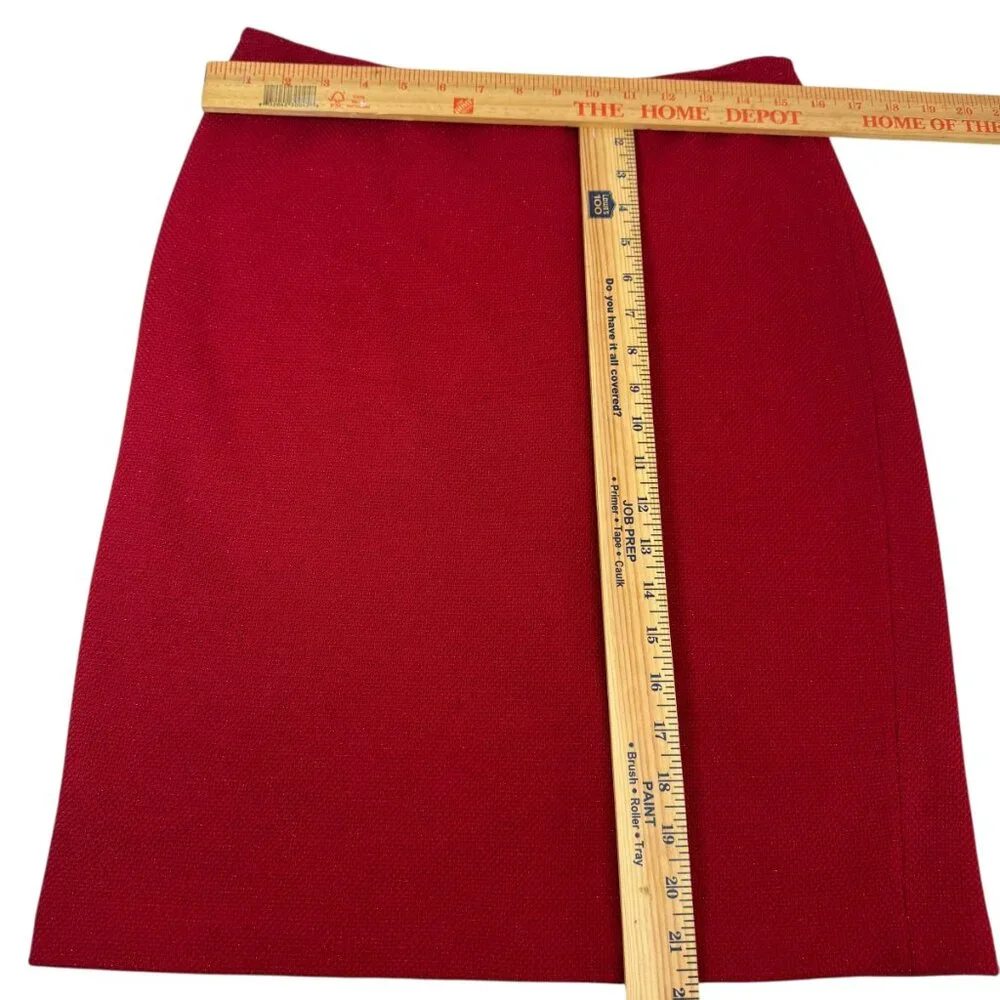 St. John Couture Red Knit Pencil Skirt Size 8 – Classic Santana Luxury Knit